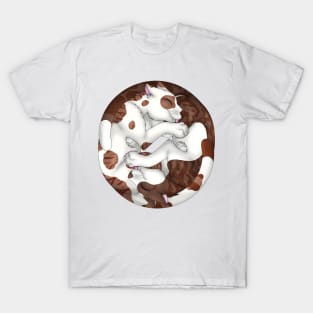 Yin-Yang Cats: Chocolate Bicolor Tabby T-Shirt